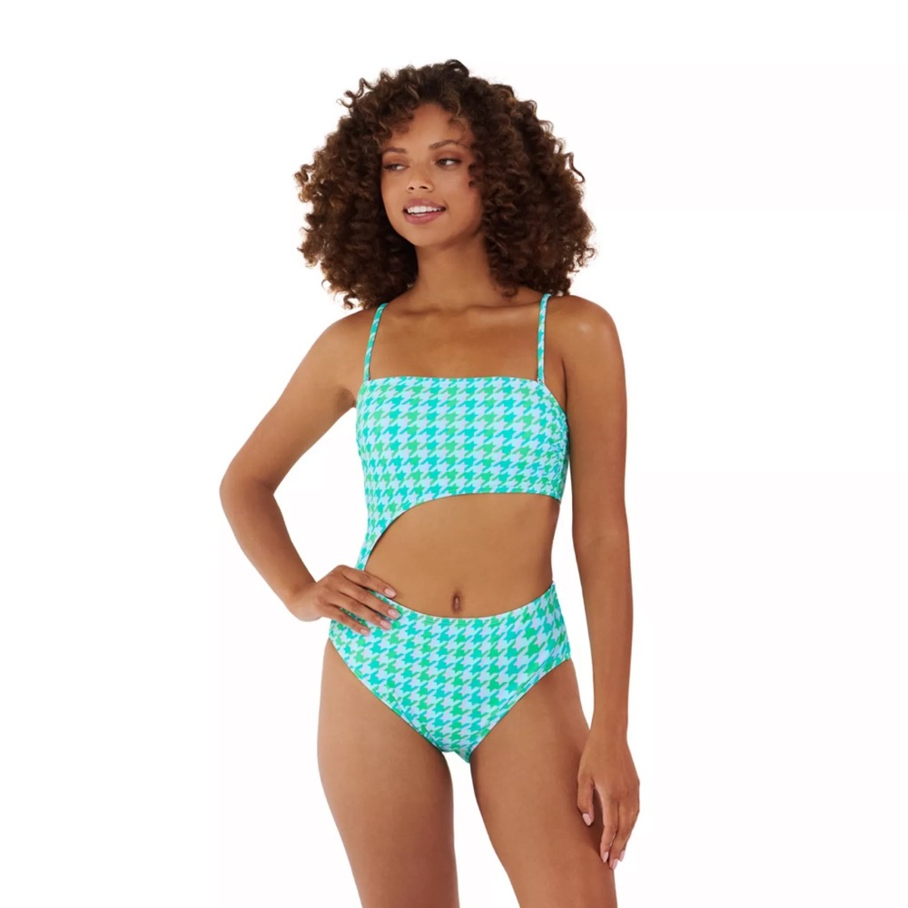 NWT Ninety-Nine° Bandeau Cutout One-Piece Swimsuit